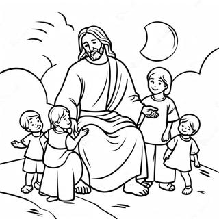 Pahina Ng Kulay Ni Jesus Kasama Ang Mga Bata 101112-39549