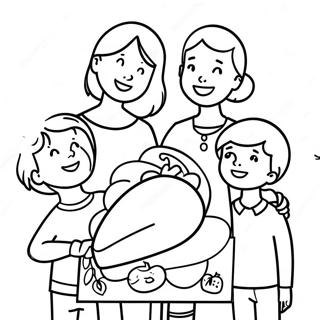 Pahina Ng Kulay Ng Nagpapasalamat Na Pamilya 101269-39677