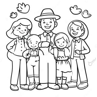 Pahina Ng Kulay Ng Nagpapasalamat Na Pamilya 101269 39679