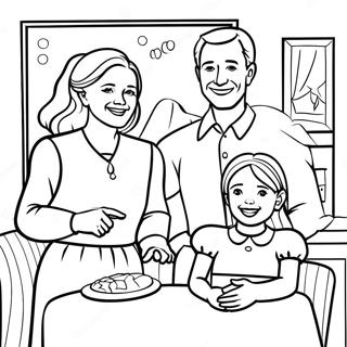 Pahina Ng Kulay Ng Nagpapasalamat Na Pamilya 101269-39787