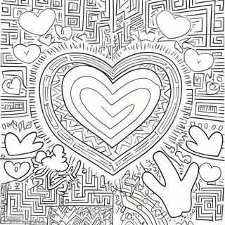 Pahina Ng Kulay Ng Heart Motif Ni Keith Haring 101551-40012
