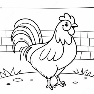 Makulay Na Manok Sa Pahina Ng Kulay Ng Farmyard 101857-40239
