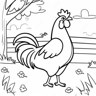 Makulay Na Manok Sa Pahina Ng Kulay Ng Farmyard 101857-40240