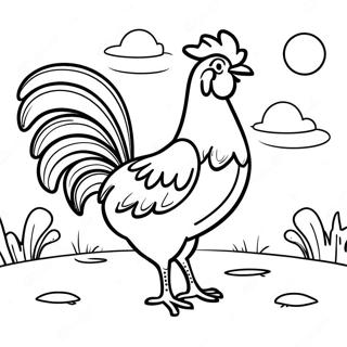 Mahalagang Manok Na Umaawit Sa Pagsikat Ng Araw Pahina Ng Kulay 101858-40243