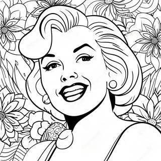 Pahina Ng Kulay Ng Vintage Na Portrait Ni Marilyn Monroe 102037-40378