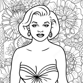 Pahina Ng Kulay Ni Marilyn Monroe Sa Glamorous Na Damit 102038-40383