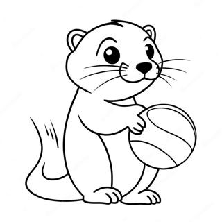 Ferret Na May Bola Na Pahina Ng Kulay 103149-41249
