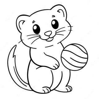 Ferret Na May Bola Na Pahina Ng Kulay 103149-41250