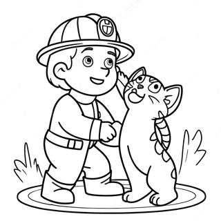 Pahina Ng Kulay Ni Fireman Sam Na Nagliligtas Ng Pusa 103302 41366