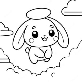 Pahina Ng Kulay Ng Cinnamoroll Na Lumilipad Kasama Ang Mga Ulap 103868 41807