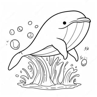 Masiglang Pahina Ng Kulay Ng Asul Na Balena Na Nagsplash 103971-41882