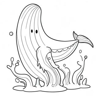 Masiglang Pahina Ng Kulay Ng Asul Na Balena Na Nagsplash 103971-41883