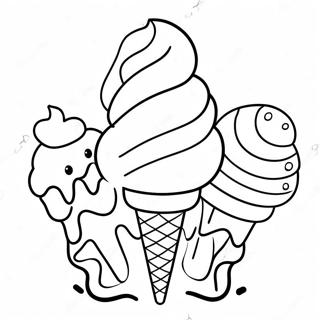 Masarap Na Pahina Ng Kulay Ng Ice Cream Cone 10410-2781