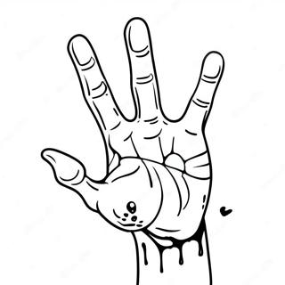 Pahina Ng Kulay Ng Kamay Ng Zombie Na Lumalabas Mula Sa Dugo 104175-42041