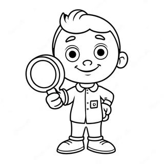 Pahina Ng Kulay Ng Sid The Science Kid Na May Magnifying Glass 104946-42637