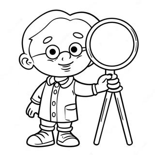 Pahina Ng Kulay Ng Sid The Science Kid Na May Magnifying Glass 104946-42638