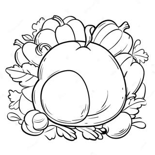 Pahina Ng Kulay Ng Cornucopia Para Sa Thanksgiving 10512-1741