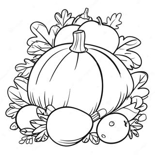 Pahina Ng Kulay Ng Cornucopia Para Sa Thanksgiving 10512-1743