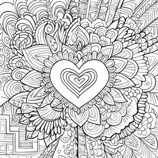 Eleganteng Pahina Ng Kulay Ng Mandala Para Sa Araw Ng Mga Puso 105667-43223