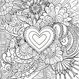 Eleganteng Pahina Ng Kulay Ng Mandala Para Sa Araw Ng Mga Puso 105667-43224