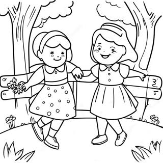 Masiglang Trinity At Madison Sa Parke Pahina Ng Kulay 105796-43320