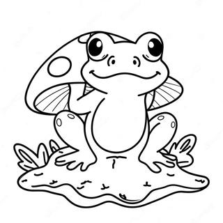 Pahina Ng Kulay Ng Masayang Palaka Na Nakasakay Sa Kabute 106001-43472