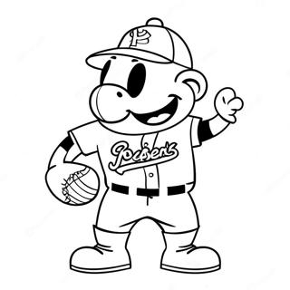 Nakakatawang Pahina Ng Kulay Ng Baseball Mascot 10607-430