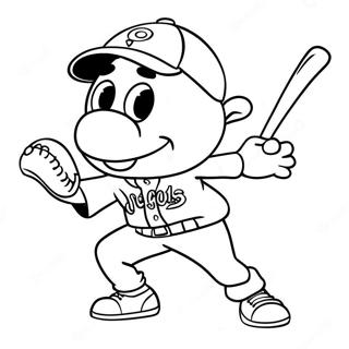 Nakakatawang Pahina Ng Kulay Ng Baseball Mascot 10607-432