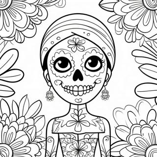 Gangsta Sugar Skull Girl Mga Pahina Ng Kulay