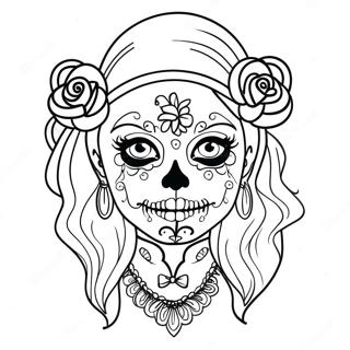 Gangsta Sugar Skull Na Babae Na Pahina Ng Kulay 106309-43707