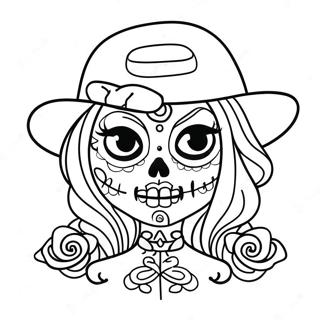 Gangsta Sugar Skull Na Babae Na Pahina Ng Kulay 106309-43708