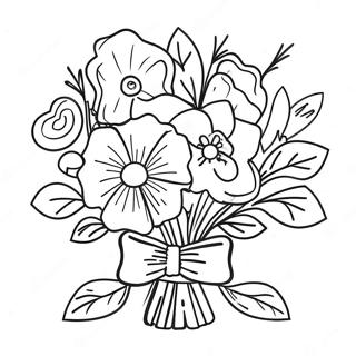 Pahina Ng Kulay Ng Magandang Bouquet Ng Bulaklak Para Sa Araw Ng Mga Ina 106771-44069