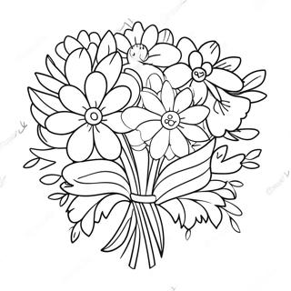 Pahina Ng Kulay Ng Magandang Bouquet Ng Bulaklak Para Sa Araw Ng Mga Ina 106771-44070