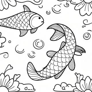 Pahina Ng Kulay Ng Makulay Na Koi Fish Pond 107104 44334