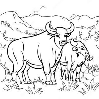 Pahina Ng Kulay Ng Malakas Na Kawan Ng Buffalo 107643 44765