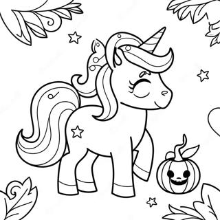 Nagniningning Na Pahina Ng Kulay Ng Halloween Unicorn 108153-45153