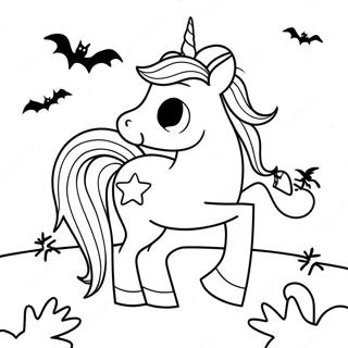 Nakakatakot Na Pahina Ng Kulay Ng Halloween Unicorn Na May Mga Multo 108155 45161