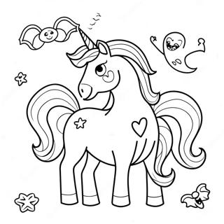 Nakakatakot Na Pahina Ng Kulay Ng Halloween Unicorn Na May Mga Multo 108155 45162