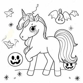 Nakakatakot Na Pahina Ng Kulay Ng Halloween Unicorn Na May Mga Multo 108155 45163