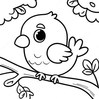 Pahina Ng Kulay Ng Kaakit Akit Na Sanggol Na Ibon Sa Puno 108208-45207