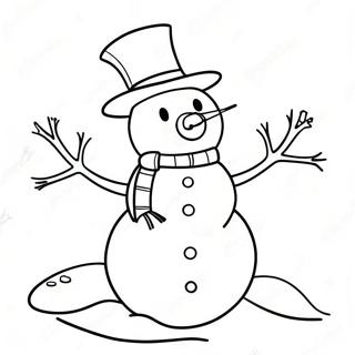 Snowman Ng Enero Na Pahina Ng Kulay 108413-45360
