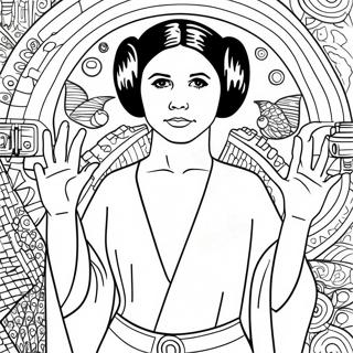 Princess Leia Sa Iconic Na Damit Pahina Ng Kulay 108851-45695