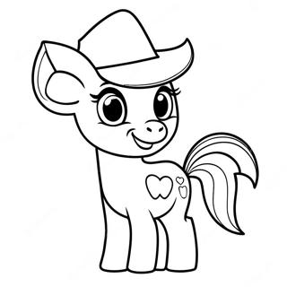 Cute Na Apple Jack Na May Sombrero Mga Pahina Ng Kulay 109622-46360