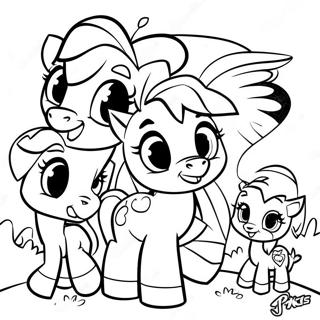 Masayang Apple Jack Kasama Ang Mga Kaibigan Mga Pahina Ng Kulay 109624 46368