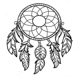 Masayang Pahina Ng Kulay Ng Dreamcatcher Ng Katutubong Amerikano 109905-46588