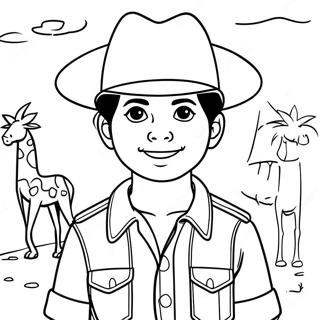 Diego Sa Safari Outfit Na Pahina Ng Kulay 110551-47089