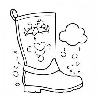 Cute Na Pahina Ng Kulay Ng Rain Boots 110676-47180