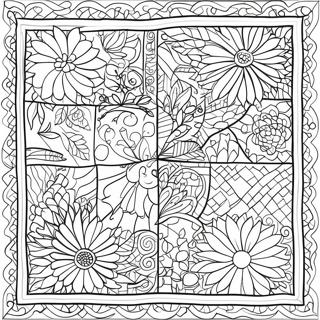 Makulay Na Pahina Ng Kulay Na Patchwork Quilt 110985-47441