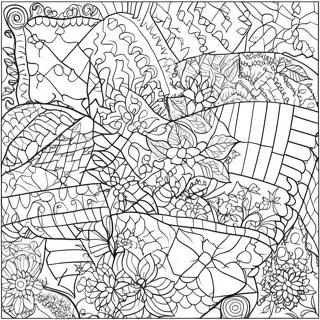 Makulay Na Pahina Ng Kulay Na Patchwork Quilt 110985-47442