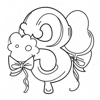 Magandang Pahina Ng Kulay Na Numero 3 Na May Mga Lobo 111012-47470